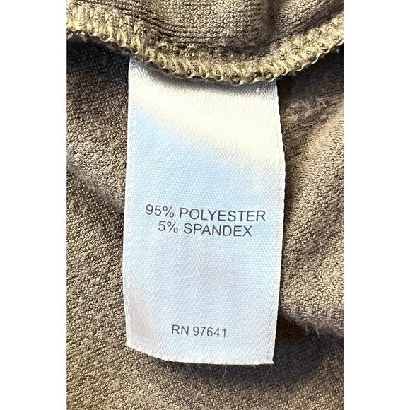 PureJill Women Velour Sweater Long Sleeve V-Neck Side Slit Pullover Brown M Tall - Picture 8 of 9